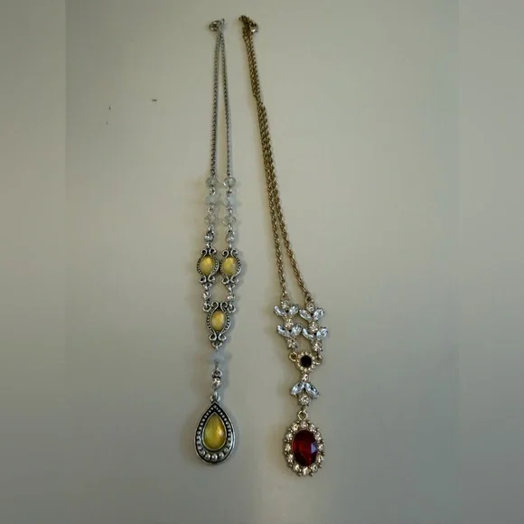 Elegant Silver and Gold Pendant Necklaces - Bundle of 2 - Picture 1 of 10